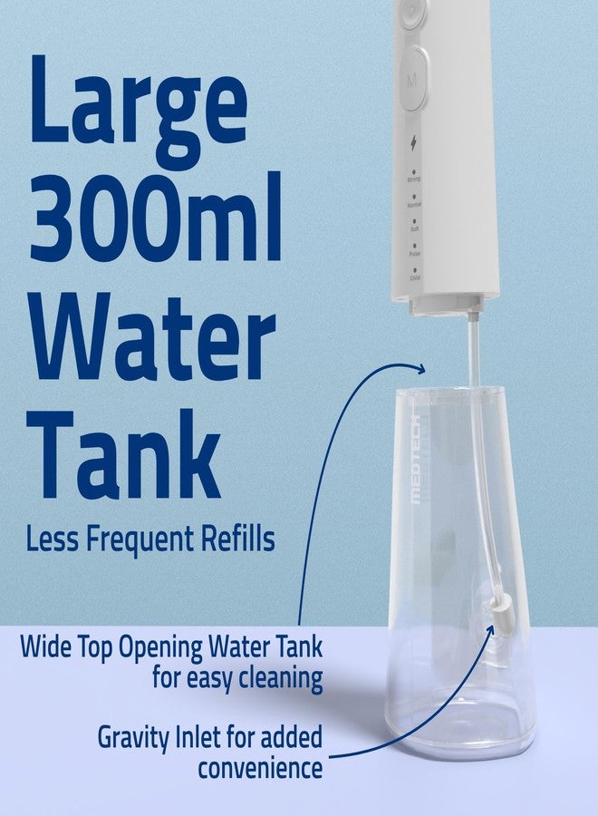 MEDTECH Handyfloss Aqua Water Flosser for Teeth | 300 ML Large Water Tank | 5 Cleaning Modes | 3 Jet Tips | USB Type-C Rechargeable Dental Water Flosser | Water-Resistant Oral Irrigator | 1-Year Warranty - Image 5